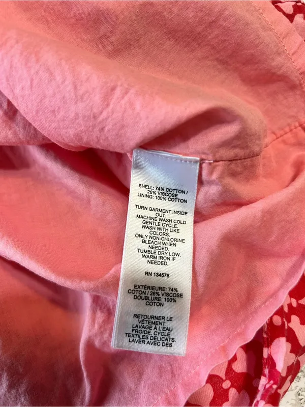 Vineyard Vines Pink & Red Geometric V-Neck Dress Size Small Preppy Vacation - Image 8