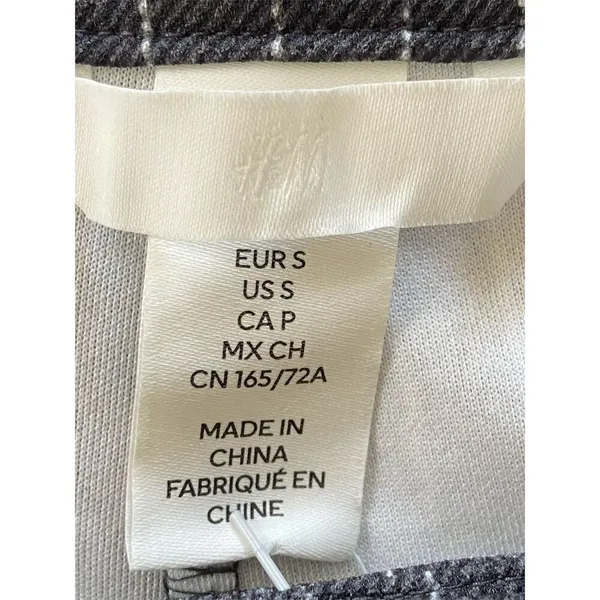 H&M Pinstriped Wide Leg Trousers Gray NWT Size Small - Image 3