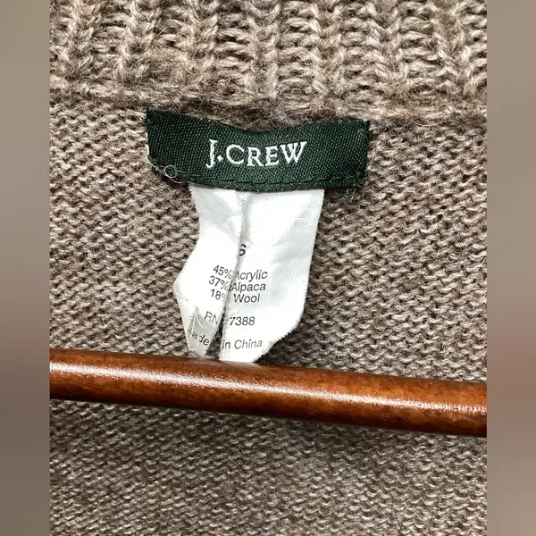 J crew wool blend open front long cardigan Taupe Brown. Size Small. - Image 9