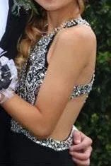 Long Black Dress With Beading - Image 2