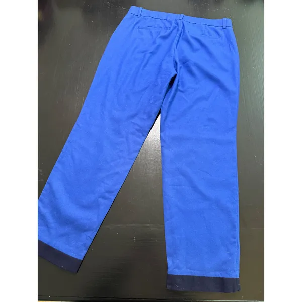 J.Crew Cafe Capri Royal Blue‎ 100% Wool Ankle Pants Navy Hem 11008 Womens 6 - Image 5