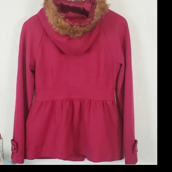 Anthropologie Tulle raspberry pink pea coat NWOT - Image 2