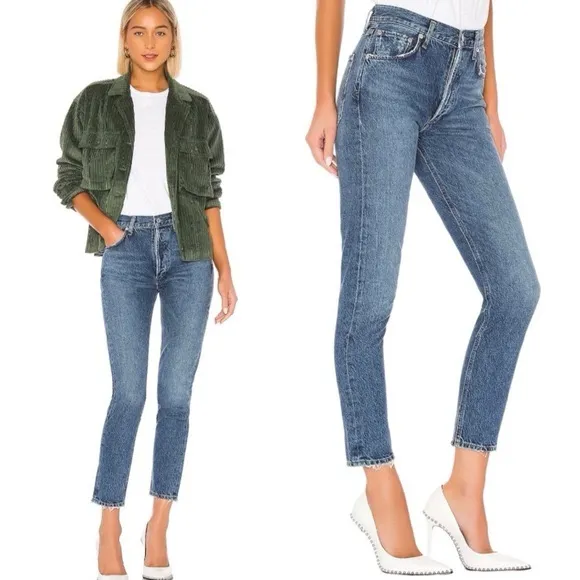 Agolde Jamie High Rise Classic Jeans Blithe Size 23 - Image 14