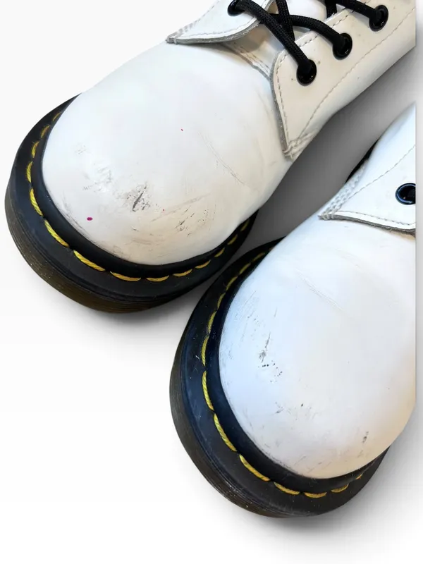 Dr. Martens 1460 Smooth Leather Lace-Up Boots in White - Image 6