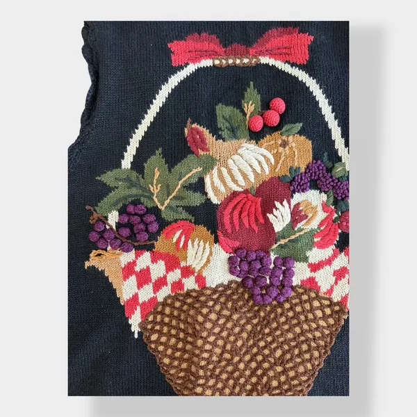 Capacity Vintage 3D Knit Fruit Sweater Vest‎ Cardigan Size M - Image 8