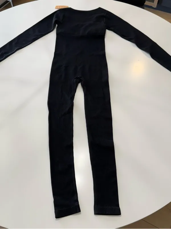 Popilush Scoop-Neck Long-Sleeve Black Fitted Jumpsuit Size Small NWT - Image 6