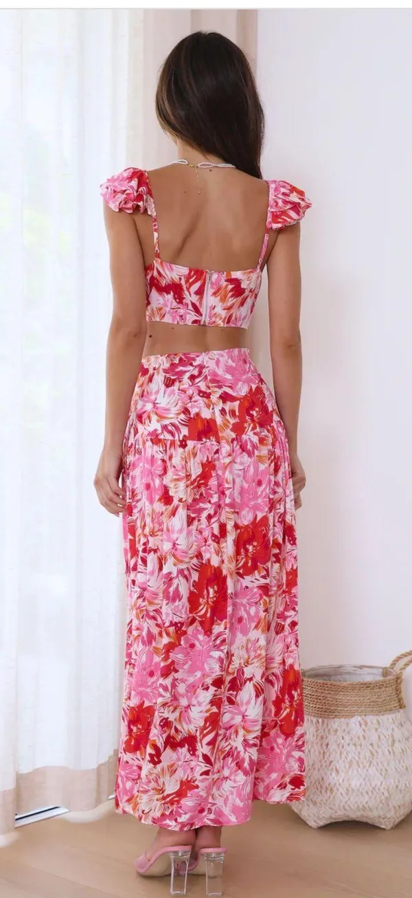 Hello Molly pink floral cut out dress - Image 2