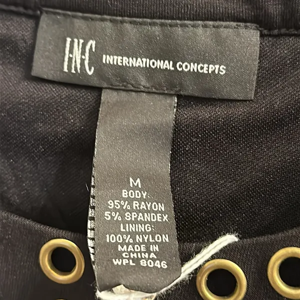 INC Black Top with Gems and Rivets Size M - Image 3
