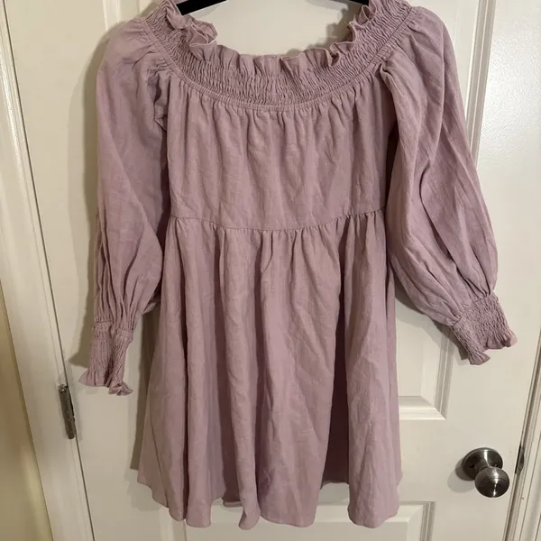 Sabo Light Pink Stella Off The Shoulder Cotton Mini Dress Size Small Beach Boho - Image 4