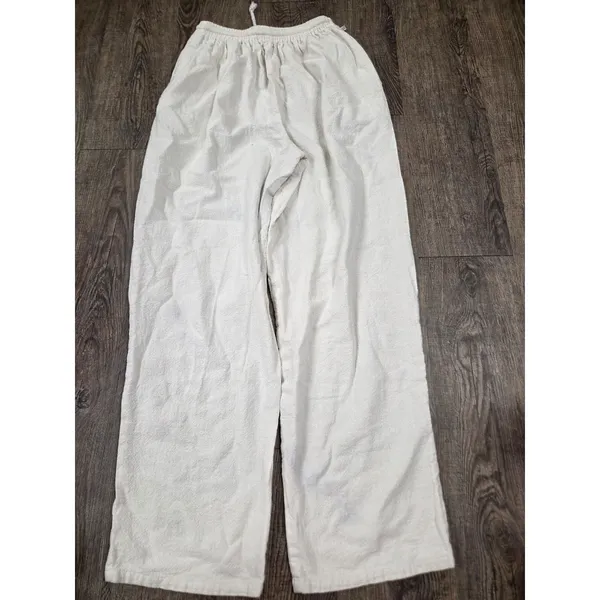 Isara Shop Elastic Waist Cream/Ivory XL Women's Cotton Thailand Pants - Image 5