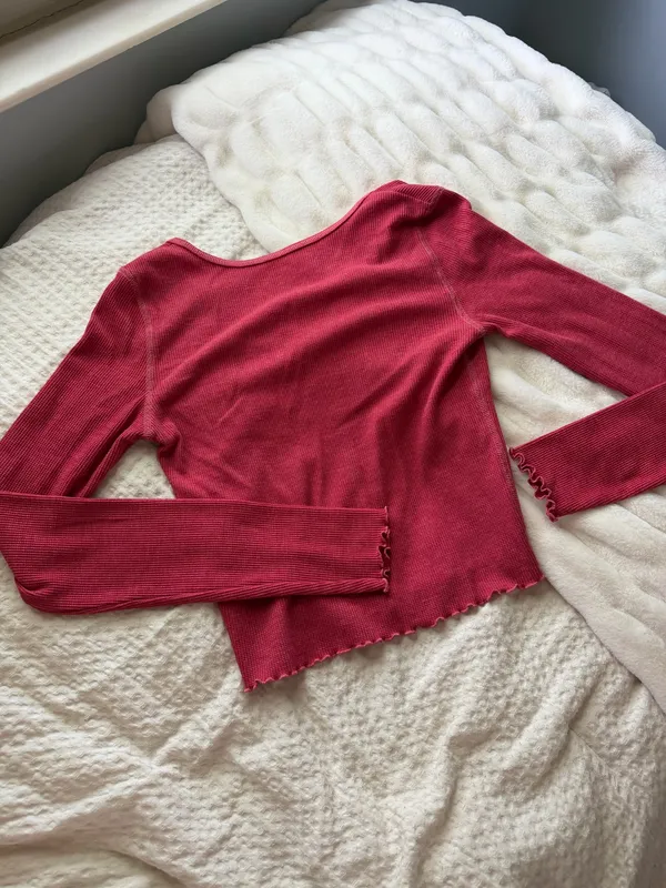 American Eagle Red Long Sleeve Top - Image 2