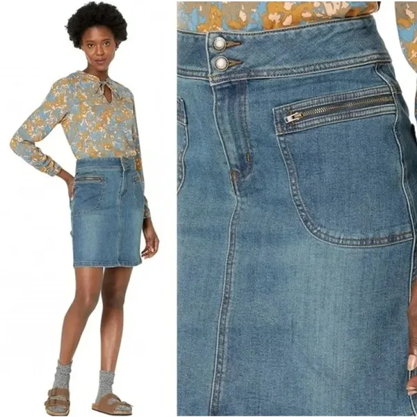 NWT Prana Broadway Denim Skirt in True Blue‎ - Image 2