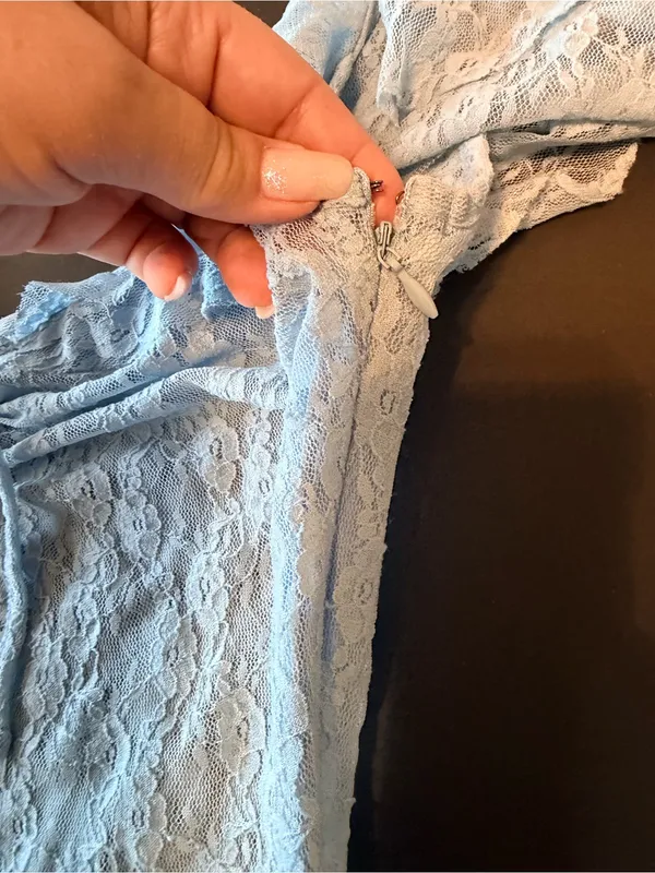Kimchi Blue Chiara Sheer Lace Midi Dress, baby blue, size L - Image 8