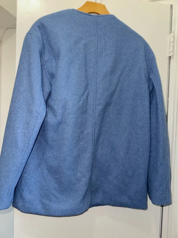 Rachel Zoe blue button front coat jacket size M - Image 6