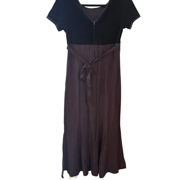 Be Smart Vintage 90s Purple Velvet Empire Maxi Dress 5/6 Whimsigoth Vamp Grunge‎ - Image 3