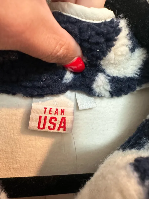 Team USA Olympics Sherpa Jacket Blue Size XXL - Image 4