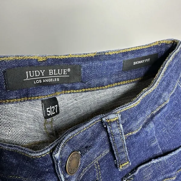 Women's Judy Blue Size 5/27‎ Skinny Fit Buttonfly Distressed Jeans Stretch - Image 6