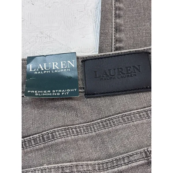 Lauren Ralph Lauren Women's 14 Concrete/Gray Premier Straight Slimming Fit Jeans - Image 10