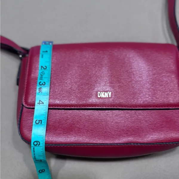 DKNY Sutton Red Leather Bryant Flap Crossbody - Image 6