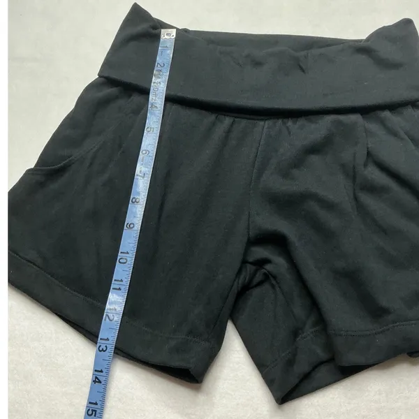 Nike Dri-FIT Womens Black High Waisted Foldover‎ Yoga Training Shorts Small - Image 9