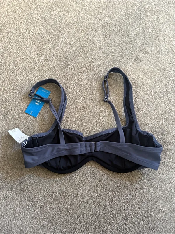 Cupshe Serene Land Charcoal Grey Underwire Bikini Swim Top Size S - Image 4