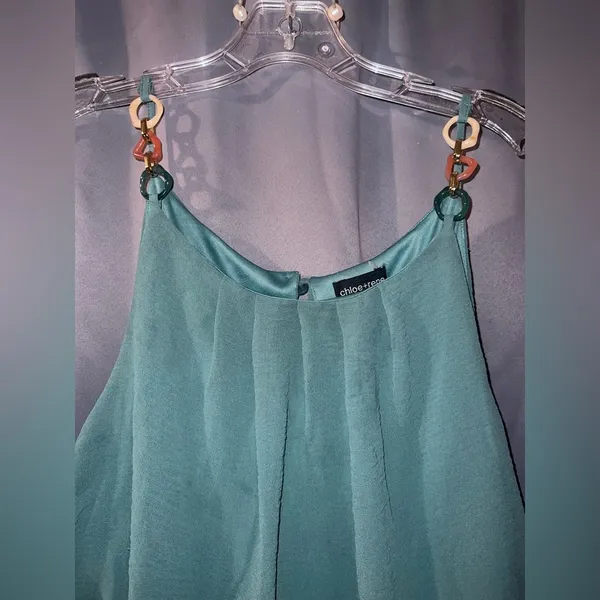 Teal Sleeveless Maxi Dress Blue Size XL - Image 2