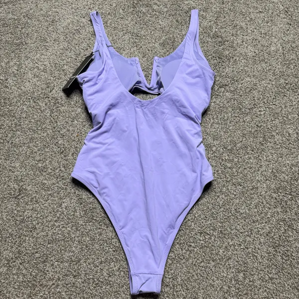 Meyeeka Lavender Cutout One Piece Swimsuit Purple Size M - Image 2