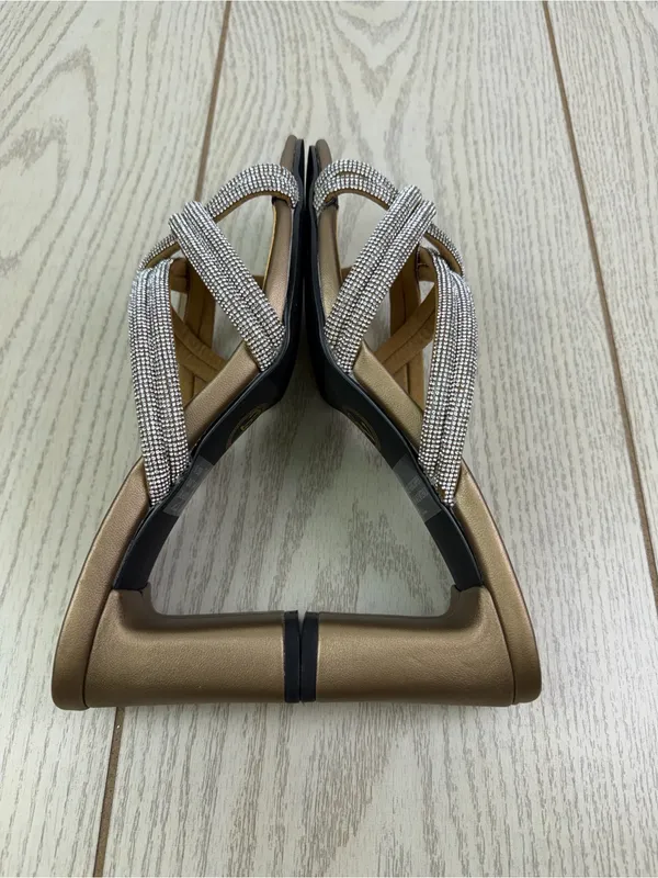 Bella Vita Women's Carmen Heeled Slip On Gem Strap Sandals 7.5W Bronze $100 - Image 4