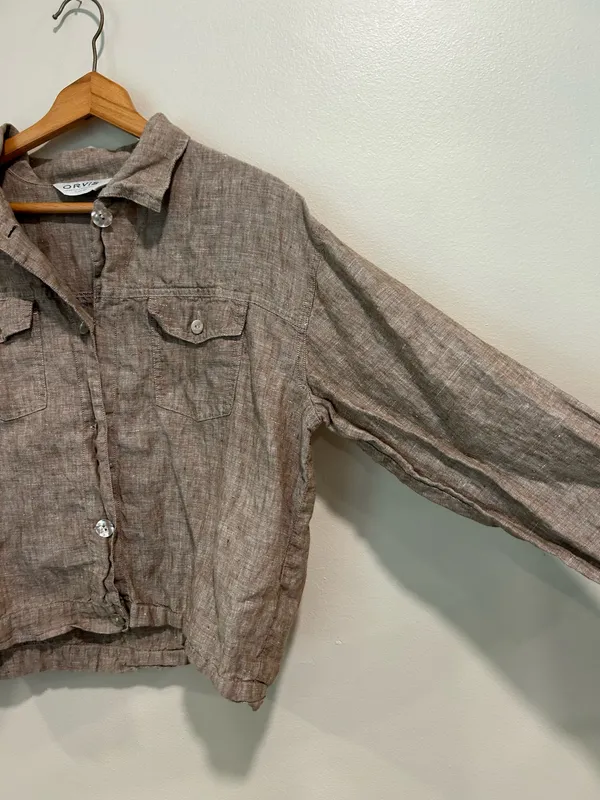 Orvis 100% Linen Button Down Blouse - Image 3
