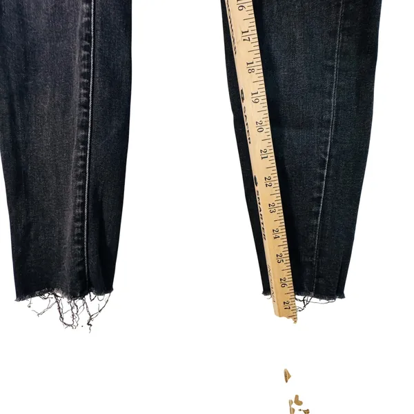 AllSaints Grace Slashed Skinny Jeans Washed Black Distressed‎ Raw Hem W27 L26.5 - Image 7