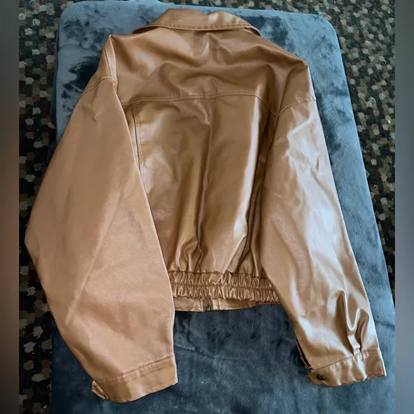 Princess Polly Evie PU Jacket in Brown Size M/L - Image 4