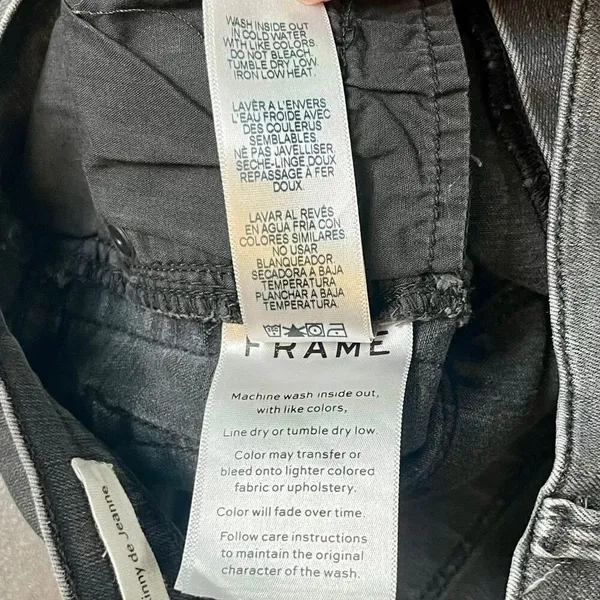 Frame Skinny Black Velvet Stripe Jeans 26 - Image 10