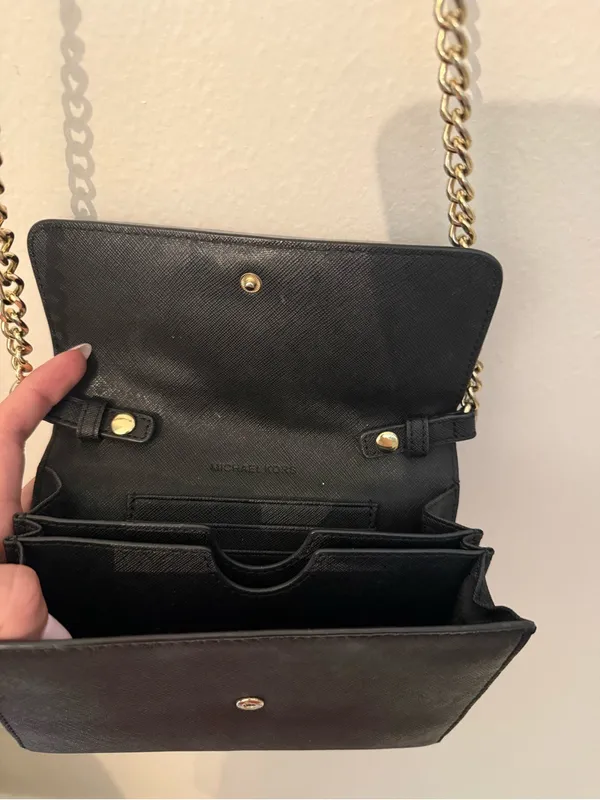 Michael Kors Black Leather Crossbody Bag - Image 7