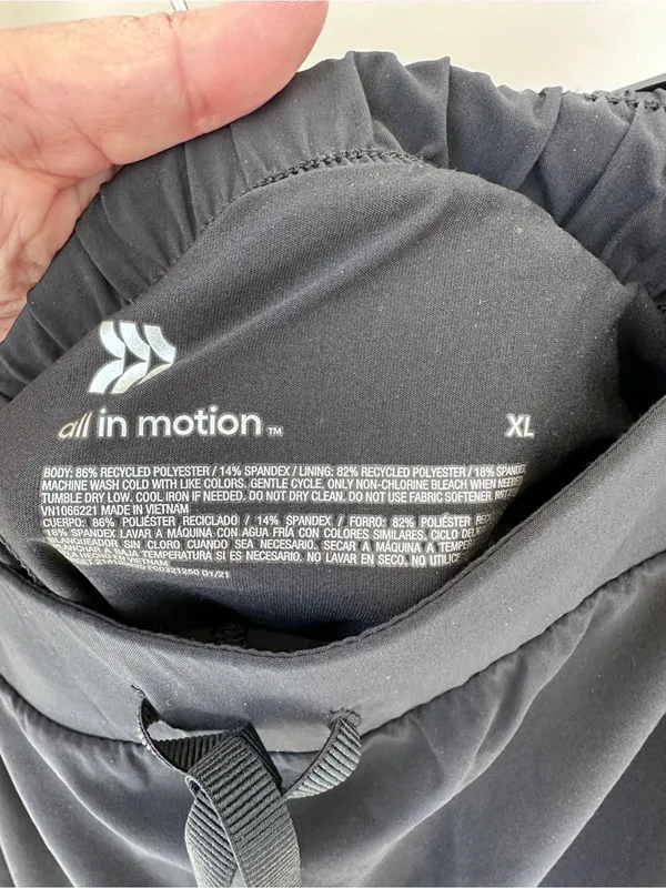 all in motion Black Athletic Skort with Drawstring Waist & Pockets Size XL - Image 8