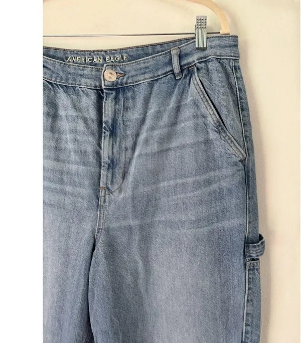 American Eagle Highest Rise 90s Boyfriend Carpenter Relaxed Fit Jeans Womens 18 - Image 3