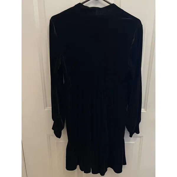 Harper 241 Black Velvet Tiered Long Sleeve Dress Size M Holiday Party NEW‎ - Image 7