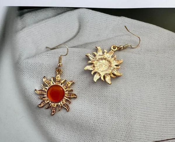 Sunflower Dangle Drop Earrings for Women Gold - Image 3