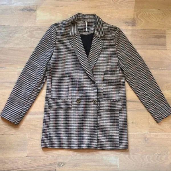 Free people Women's Houndstooth Blazer jacket, size Xs - Image 2