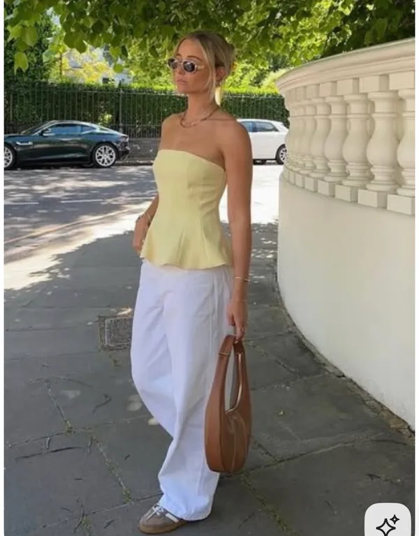 Zara Butter Yellow Peplum Top - Image 2