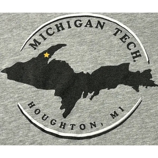 Gear For Sports Michigan Tech Women Small Shirt Long Sleeve UP Map Gray MTU - Image 3