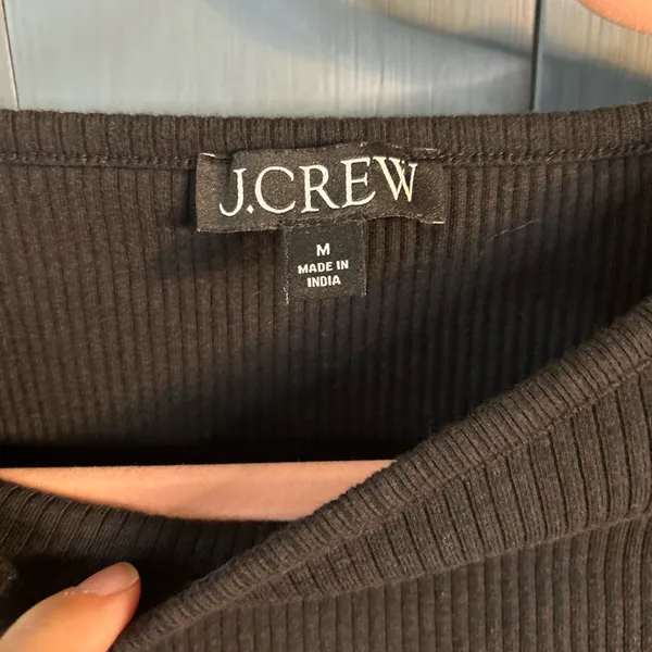 J. Crew Black Short Sleeve Top with Puff Sleeves Ruffle Detail | Medium - Image 3