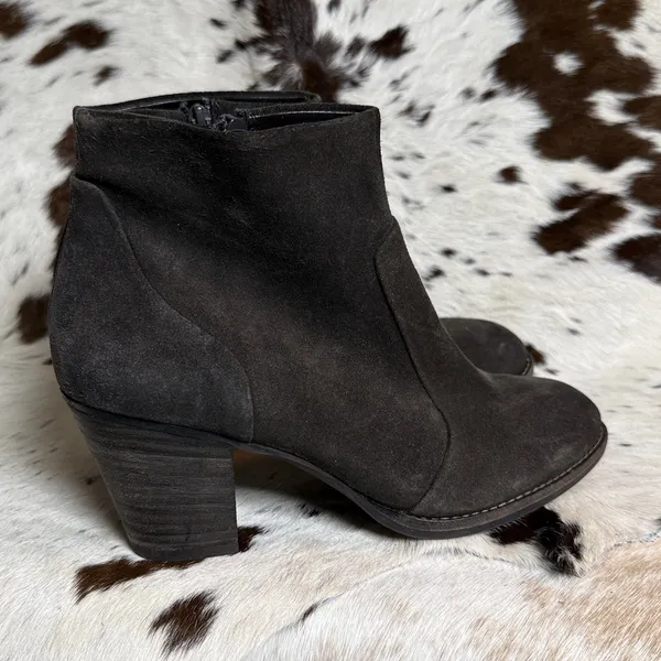 Paul Green Grey Suede Booties‎ Size 5.5 B15 - Image 5