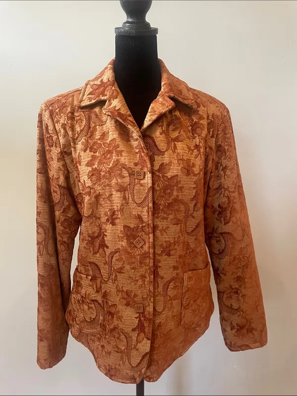 Brown floral pattern Women's Jacket - Image 3