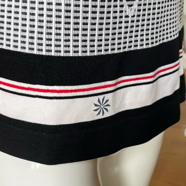 Athleta Tank Top Women S Black White Geometric Mesh Athletic Sleeveless Stretch - Image 5