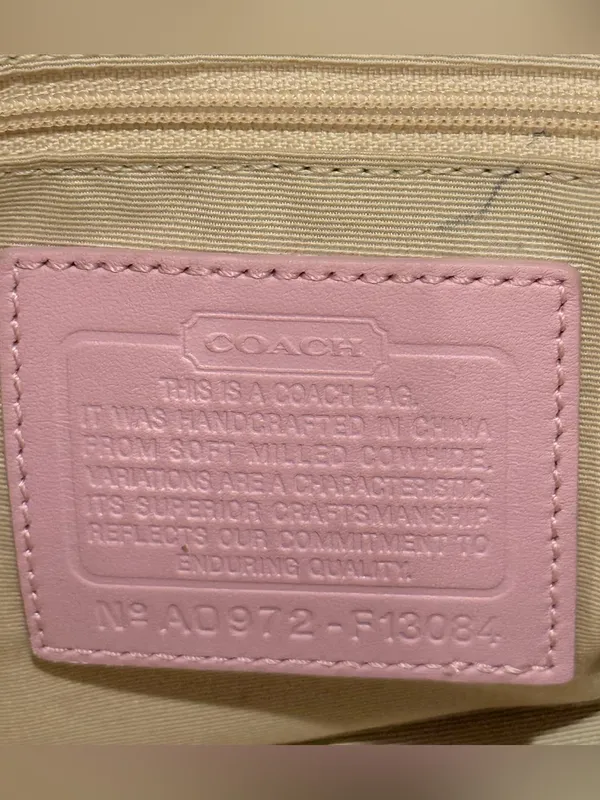 Vintage Coach Y2K Hamptons Carryall Satchel Bag Pink Leather Coquette F13084 - Image 15