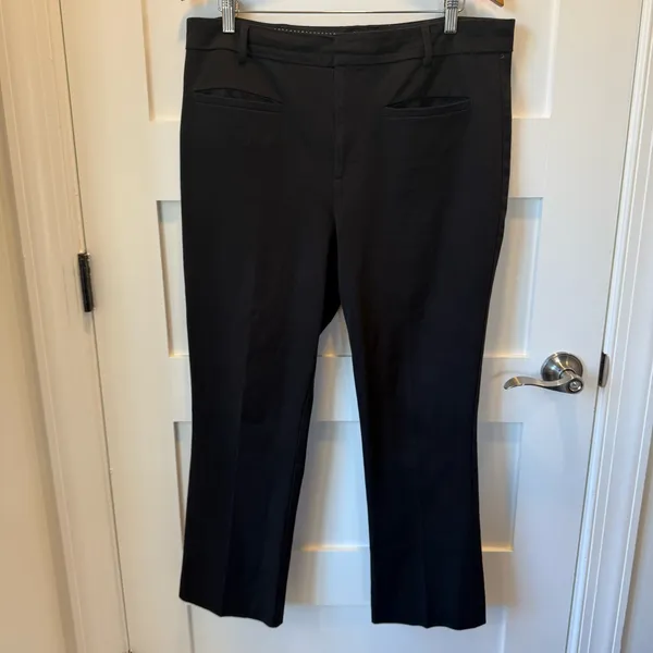 Anthropologie Maeve Black The Essential Slim Kick Flare Pants Size 16 - Image 3