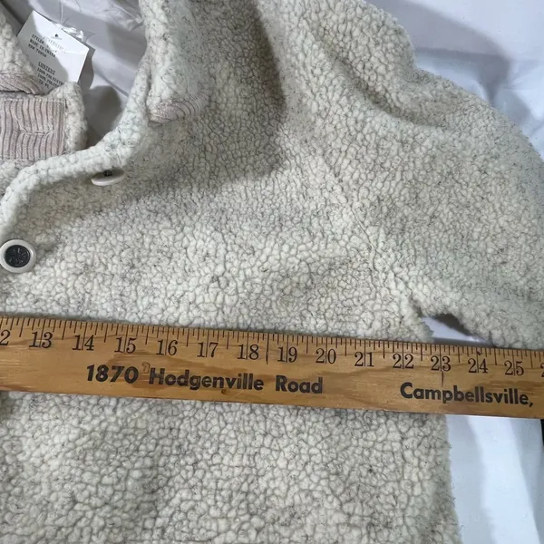Cozy Sherpa Reversible Jacket W/Corduroy Trim Womens‎ Petite LG Cream & Tan NEW - Image 11