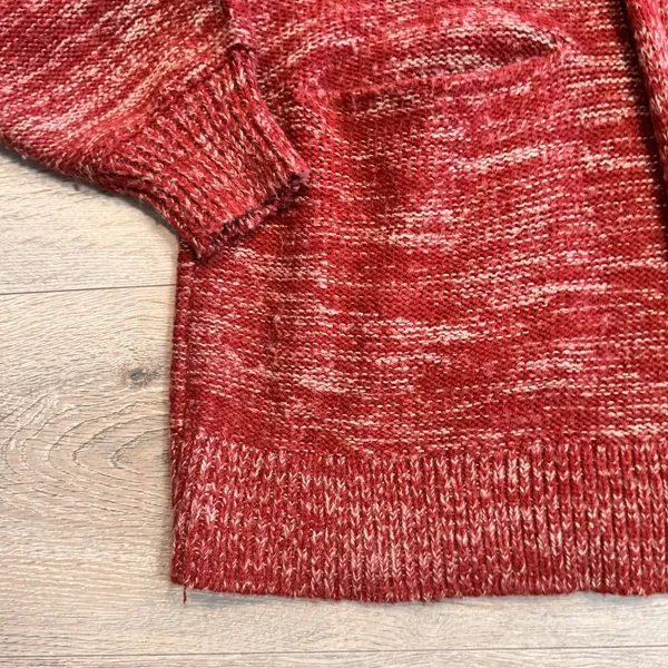 Urban Outfitters‎ Sweater Medium Red Open Front Cardigan Heather Thick Knit - Image 4