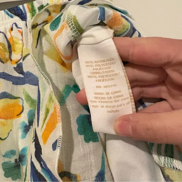 Hope &‎ Harlow floral watercolor maxi skirt white orange blue size Large - Image 4