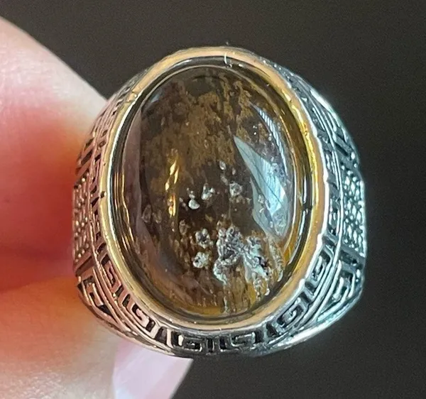 Tigers eye stone silver ring size 9 Brown - Image 7